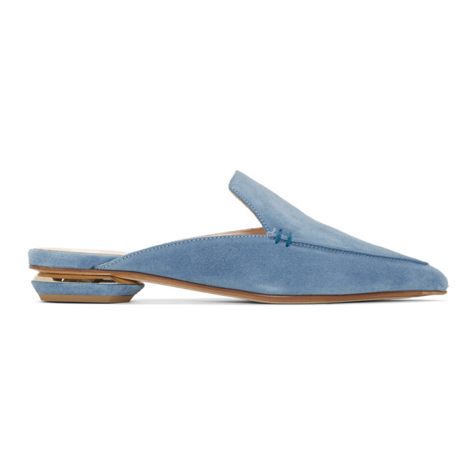 Nicholas Kirkwood Blue Suede Beya Mules
