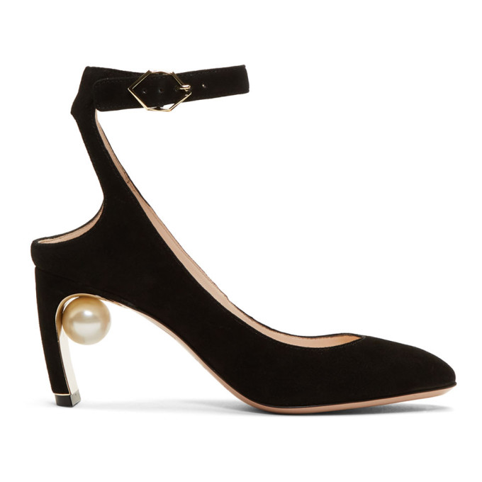 Nicholas Kirkwood Black Suede Lola Pearl Heels