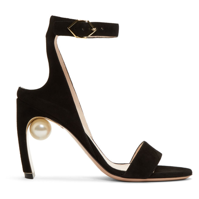 Nicholas Kirkwood Black Suede Lola Pearl Sandals