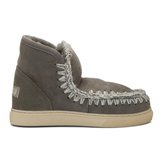 Mou Grey Mini Eskimo Sneaker Boots