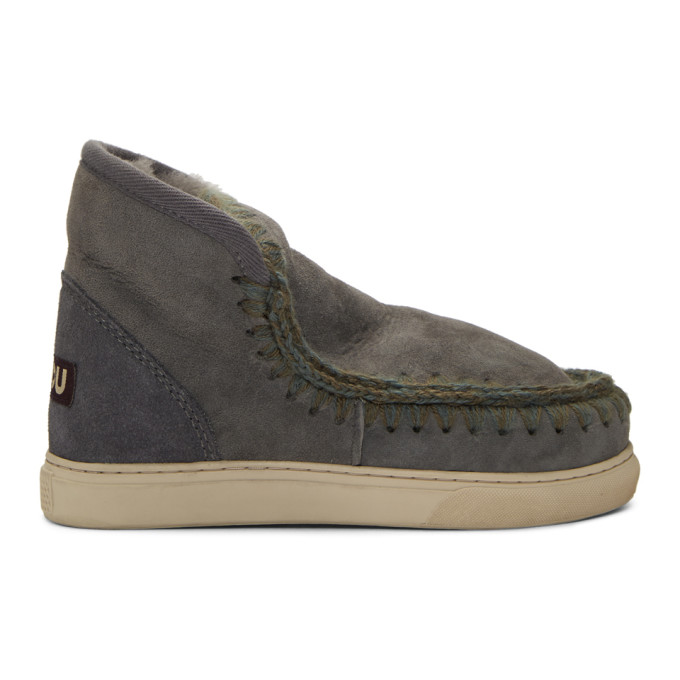 Mou Grey Mini Eskimo Sneaker Boots