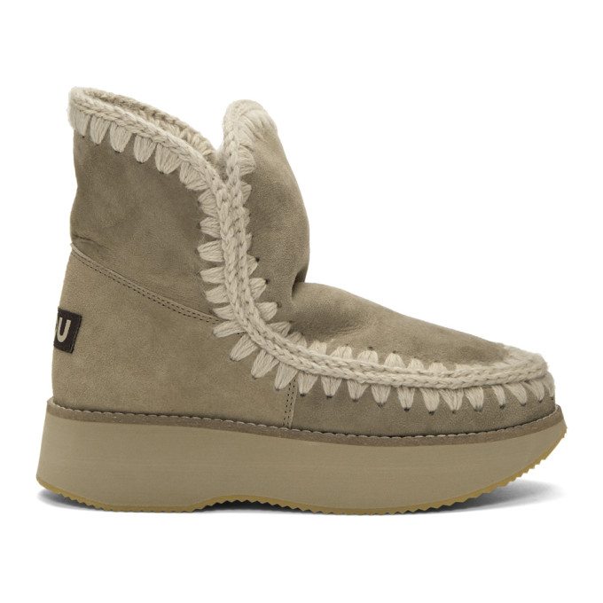 Mou Grey Running Eskimo Boots