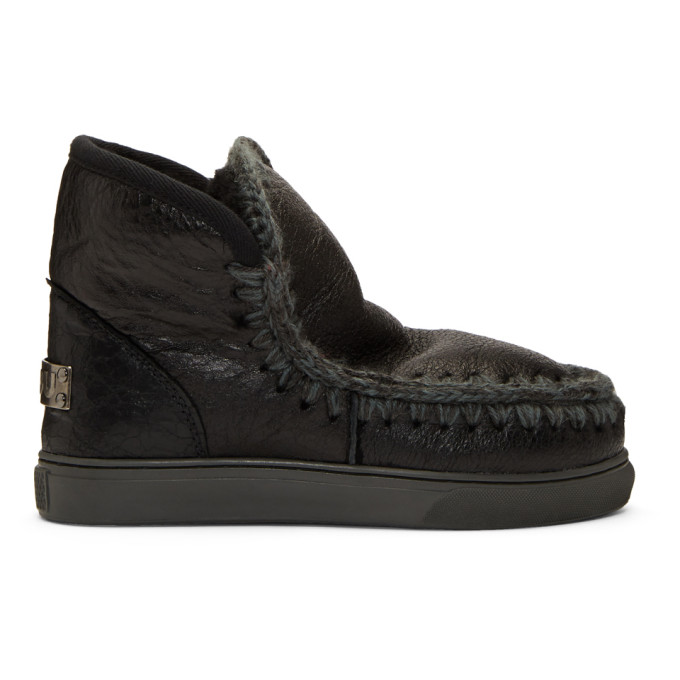 Mou Black Mini Eskimo Sneaker Boots