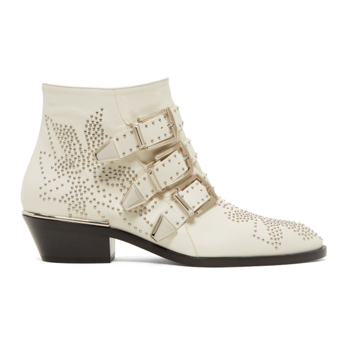 Chloe White & Silver Susanna Boots