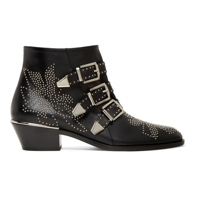 Chloe Black & Silver Susanna Boots
