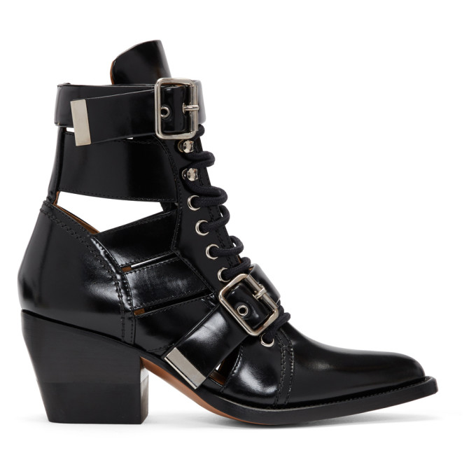 Chloe Black Rylee Strap Boots