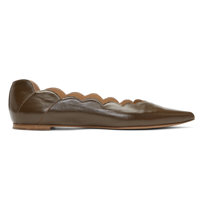 Chloe Brown Pointy Lauren Ballerina Flats