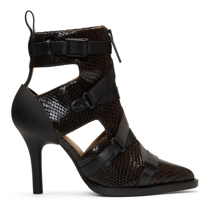 Chloe Burgundy Tracy Croc Strap Heels
