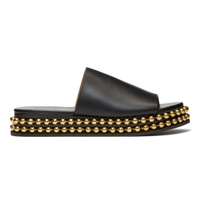 Chloe Black & Gold Sawyer Sandals