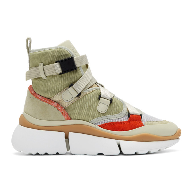Chloe Green Sonnie High-Top Sneakers