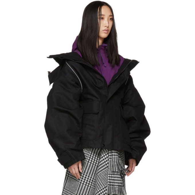 BALENCIAGA BALENCIAGA BLACK SWING PARKA JACKET