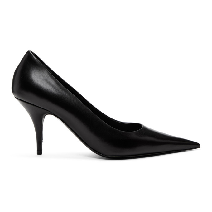 Balenciaga Black Leather Pointed Heels