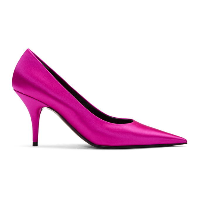 Balenciaga Pink Satin Knife Heels