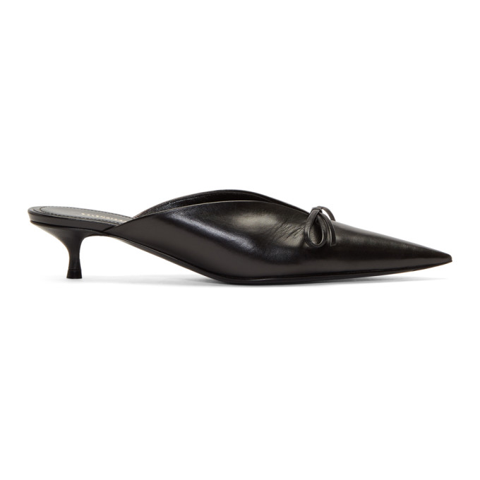 Balenciaga Black Leather Knife Mules