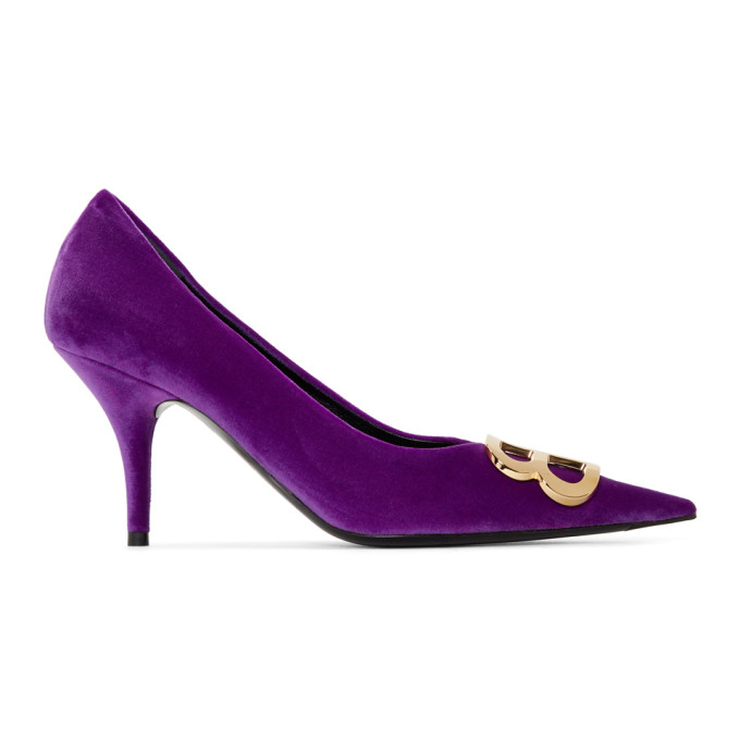 Balenciaga Purple Velour Heels