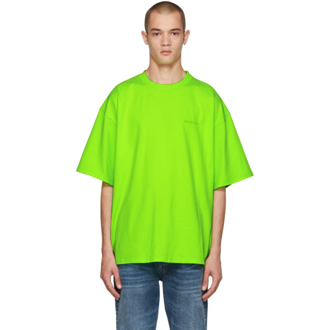 balenciaga neon green t shirt