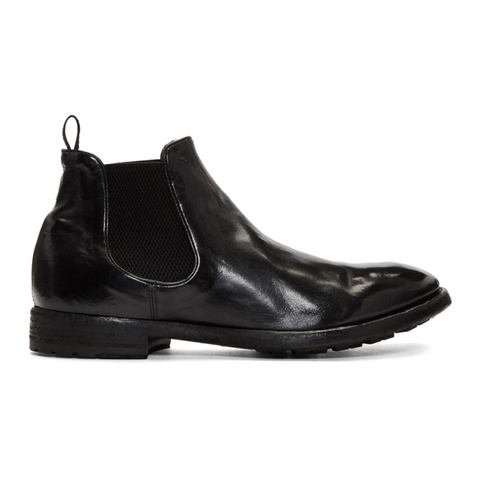 Officine Creative Black Princeton Chelsea Boots