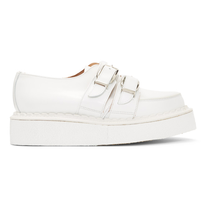 Comme des Garcons Homme Plus White George Cox Edition Double Strap Monkstraps