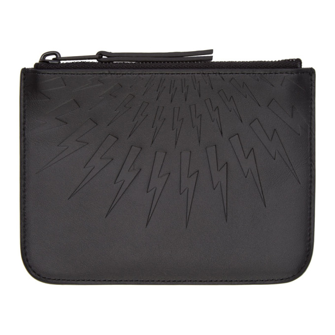 Neil Barrett Black Small Thunderbolt Pouch