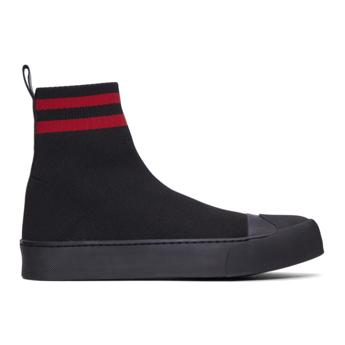 Neil Barrett Black Sock Skater Mid Sneakers