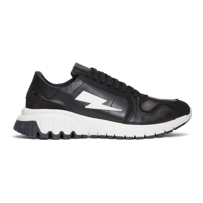 Neil Barrett Black Retro Runner Sneakers
