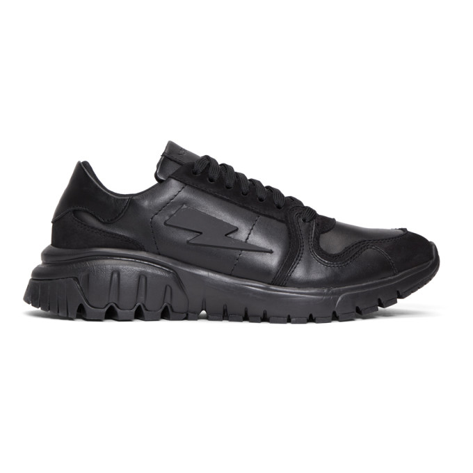 Neil Barrett Black Retro Runner Sneakers