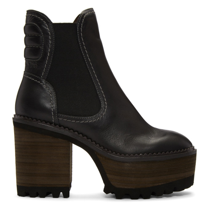 See by Chloe Black Erika Heeled Boots