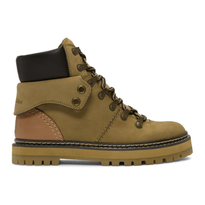 See by Chloe Tan Eileen Lace-Up Boots