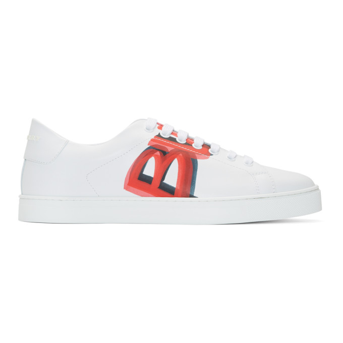 Burberry White & Red Albert Sneakers