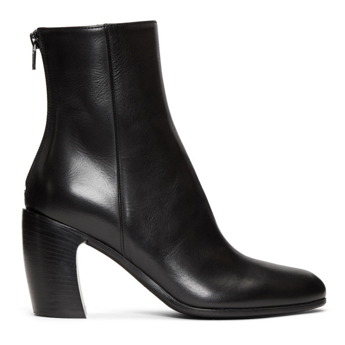 Ann Demeulemeester Black Curved Heel Boots