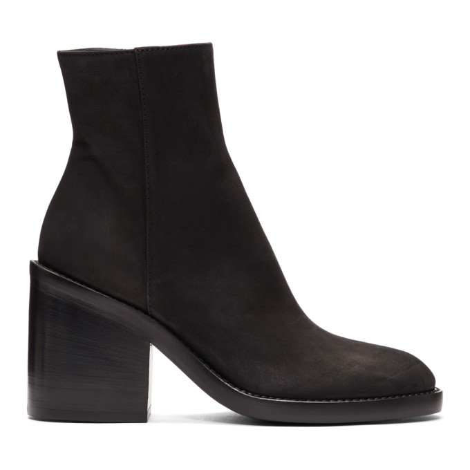 Ann Demeulemeester SSENSE Exclusive Black Nubuck Boots