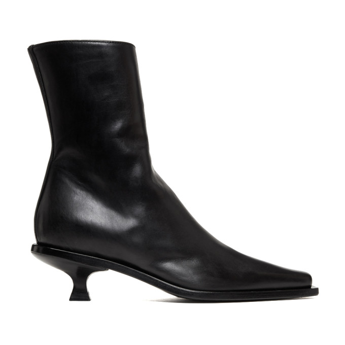 Ann Demeulemeester Black Kitten Heel Boots