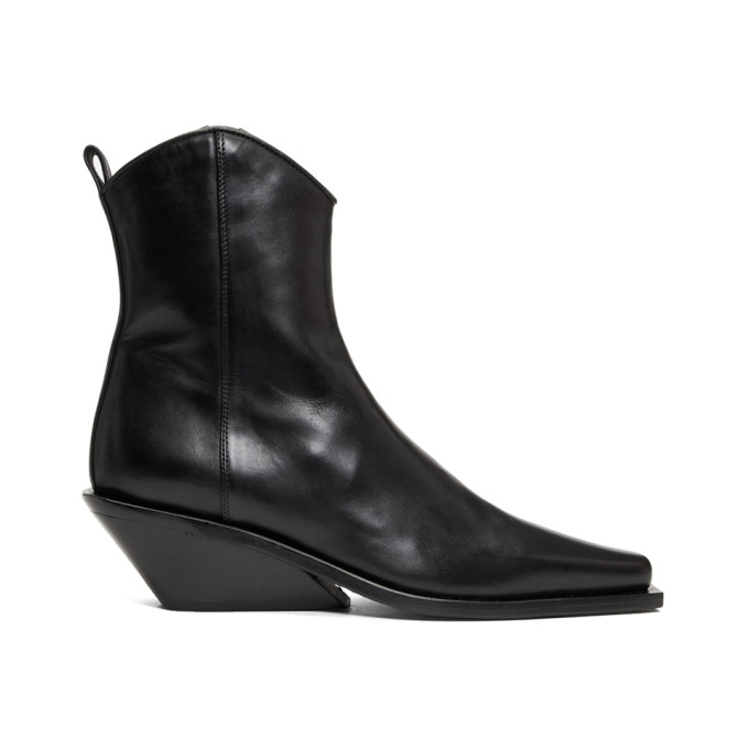 Ann Demeulemeester Black Chunky Heel Boots