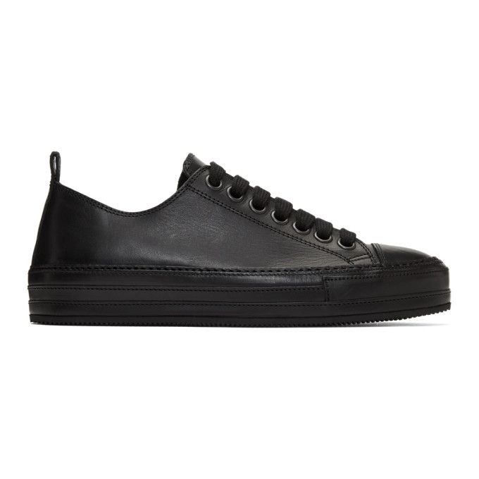 Ann Demeulemeester Black Leather Sneakers