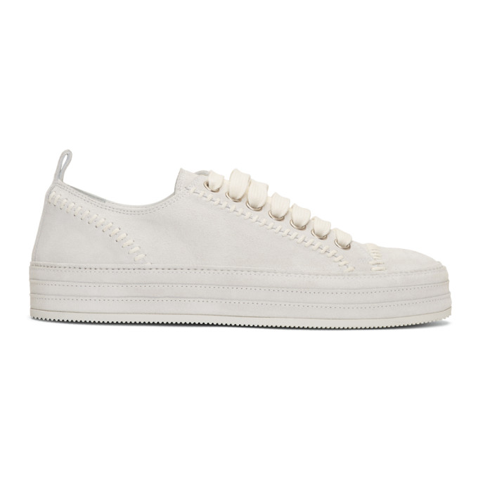 Ann Demeulemeester White Suede Sneakers