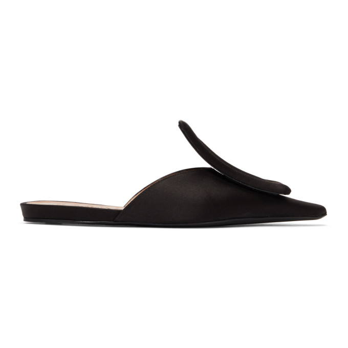 Marni Black Satin Slippers