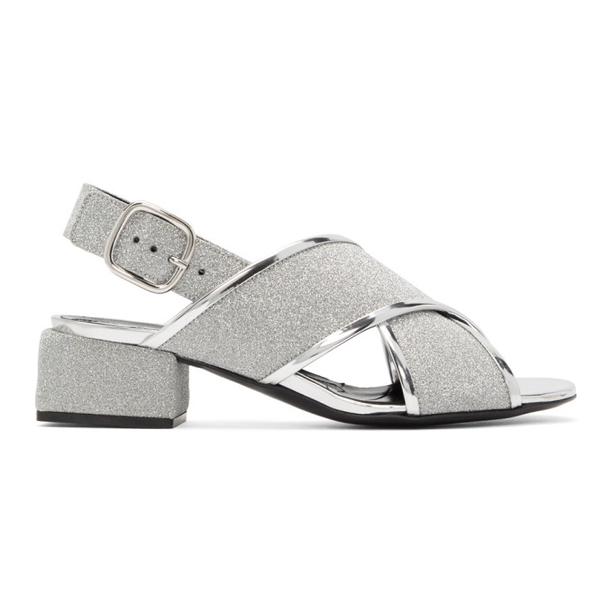 Marni Silver Glitter Sandals
