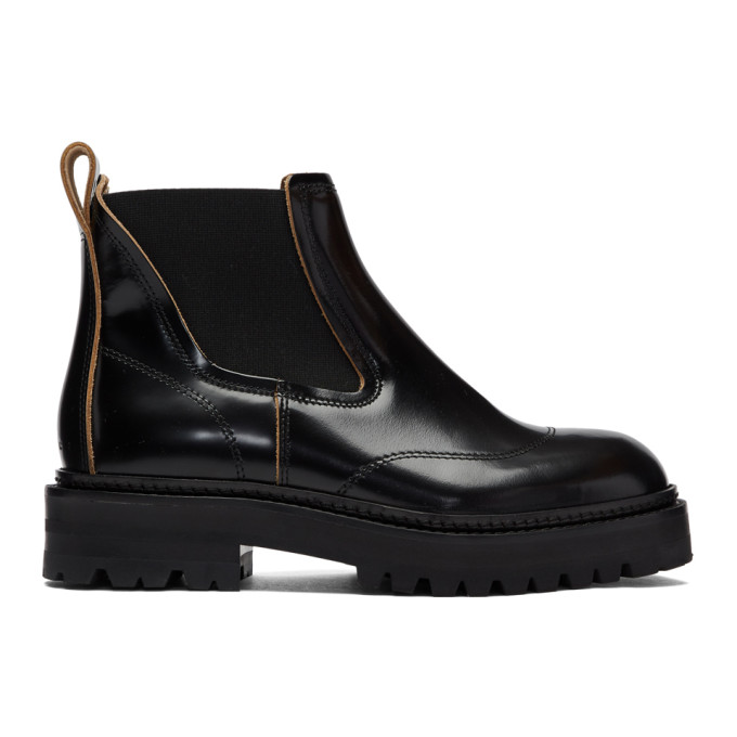 Marni Black Treaded Chelsea Boots