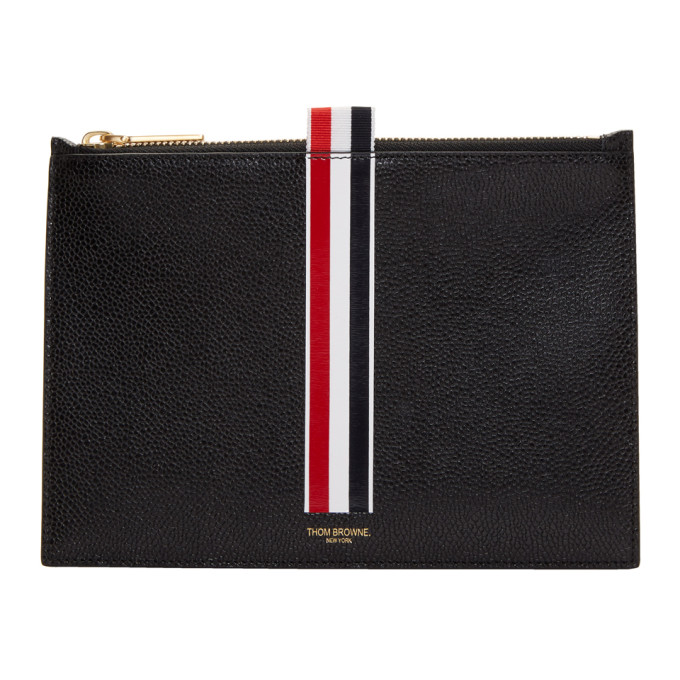 THOM BROWNE THOM BROWNE BLACK LARGE COIN POUCH