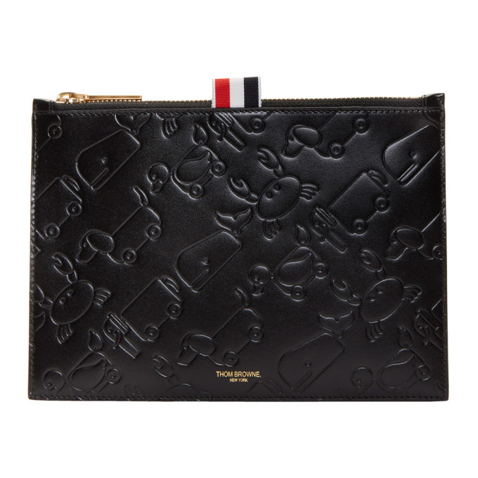 Thom Browne Black Large Embossed Toy Icon Coin Pouch
