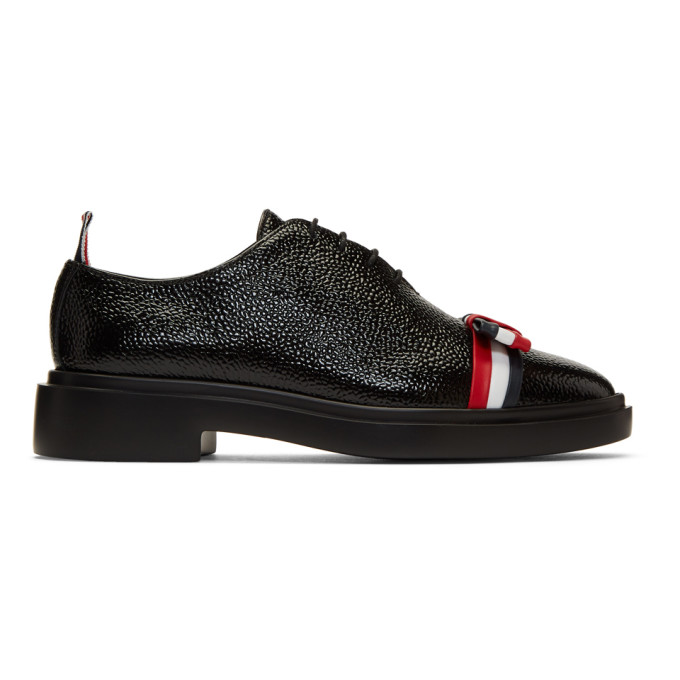 Thom Browne Black Wholecut Bow Oxfords