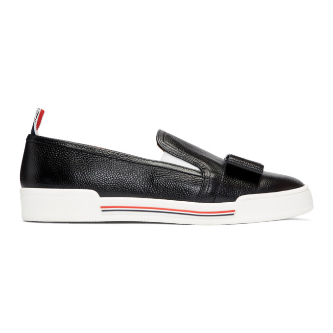 Thom Browne Black Bow Slip-On Sneakers