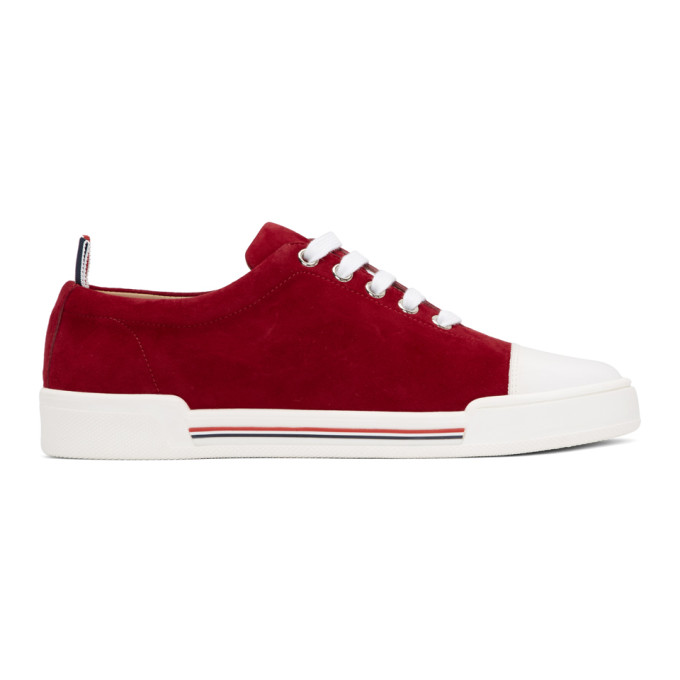 Thom Browne Red Toe Cap Trainer Sneakers