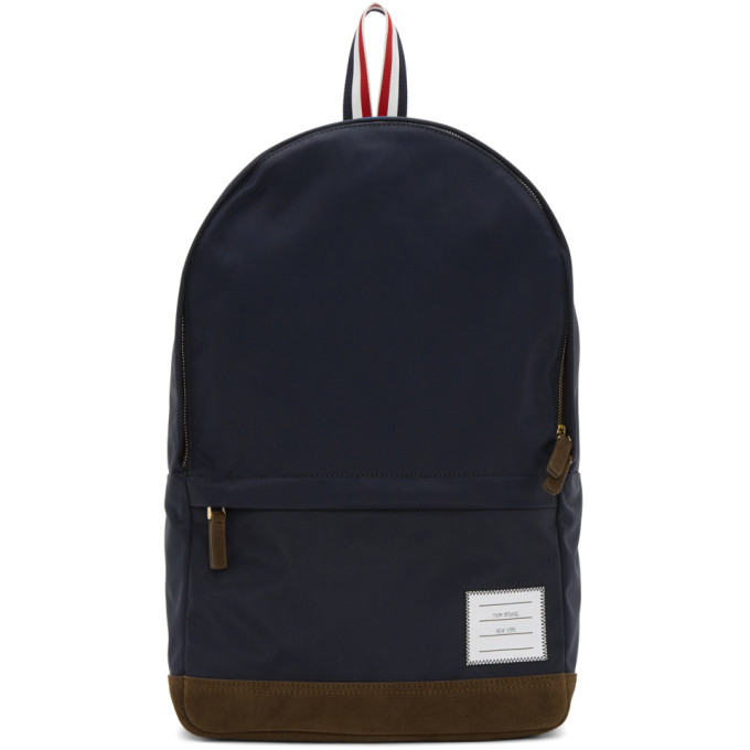 Thom Browne Navy Unstructured Nylon Backpack
