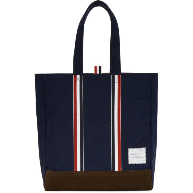 THOM BROWNE THOM BROWNE NAVY UNSTRUCTURED TOTE