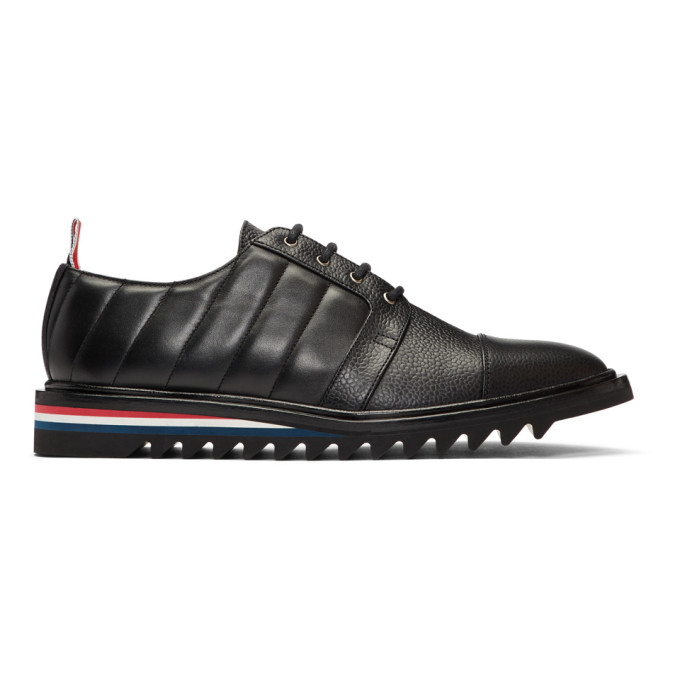 Thom Browne Black Quilted Toe Cap Brogues