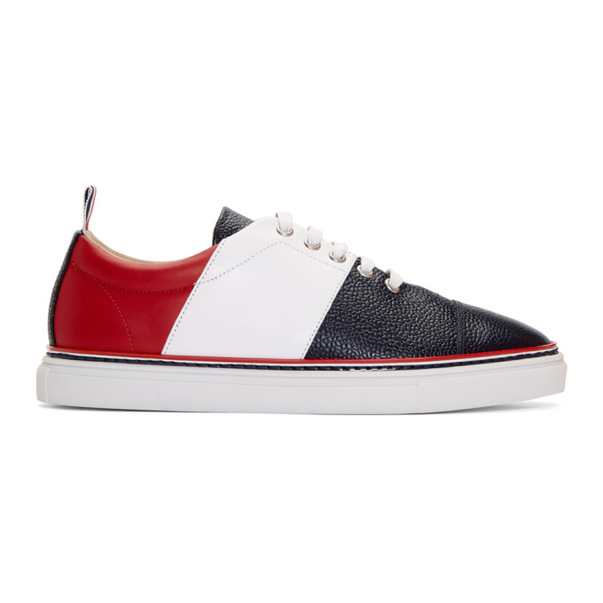 THOM BROWNE THOM BROWNE TRICOLOR STRAIGHT TOE CAP SNEAKERS