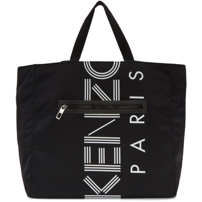 Kenzo Black Logo Print Tote