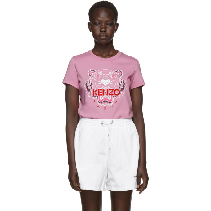 KENZO Pink Limited Edition Bleached Tiger T-Shirt