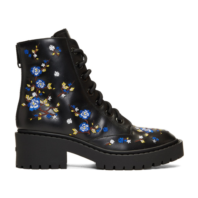 Kenzo Black Floral Pike Boots
